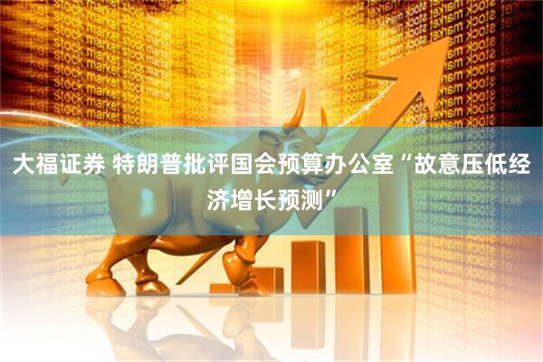 大福证券 特朗普批评国会预算办公室“故意压低经济增长预测”