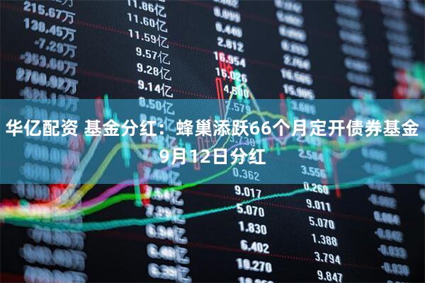 华亿配资 基金分红：蜂巢添跃66个月定开债券基金9月12日分红